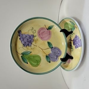 Set Of Two Vintage Italian Pottery Caleca Salad Plates